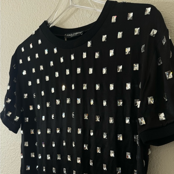 Dolce and GABBANA T Shirt Crystals or Gems Emebellished Black - Picture 3 of 7